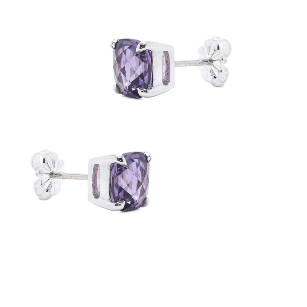 Tiffany & Co. Faceted Lavender Amethyst Stud Earrings - Picture 2 of 9